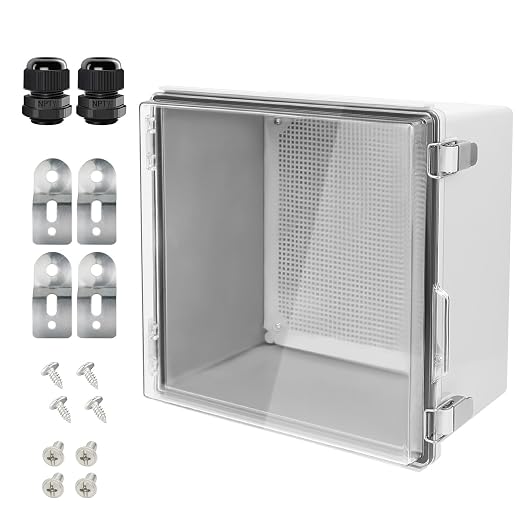 LeMotech Electrical Box, IP67 Waterproof Hinged Clear Cover Stainless Steel by LeMotech