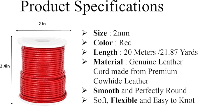 GENIQUE Real/Genuine Round Leather String Cord - Image 3