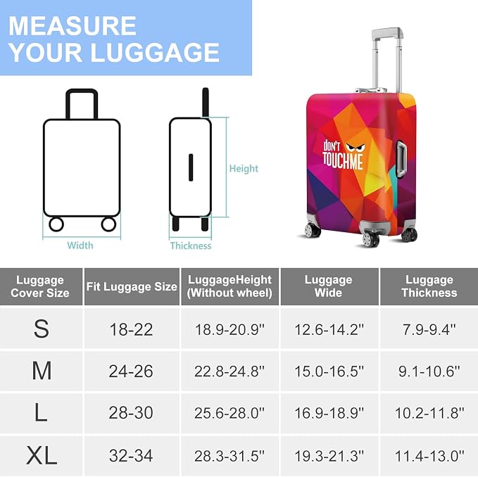 Don't Touch Me Funny Travel Luggage Cover-Neon Geometric Stretchable Airplane - Image 7