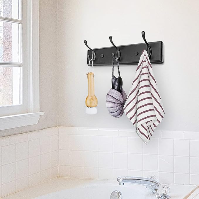 Badiano Wooden Coat Rack, Wall-Mounted Organizer - Image 9