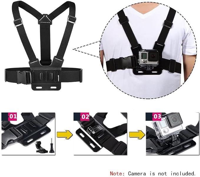 Action Camera Accessories Head Strap Mount Chest Harness Compatible - Image 4