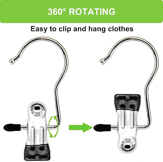 Boot Hangers Clips, 16 Pack Laundry Hooks Hanging Clips Clothes Pins Closet - Image 4