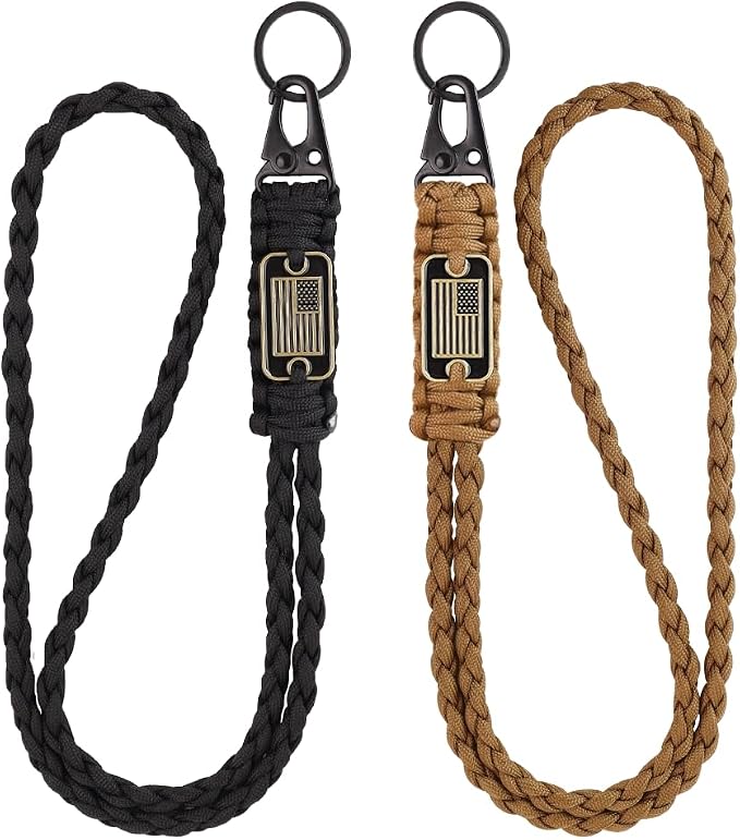 2pcs Heavy Duty Braided Paracord Lanyard Keychains by VNVETYTO