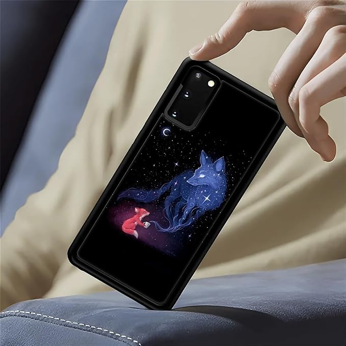 for Samsung Galaxy S20 Case, Galaxy Fox Wolf Pattern Graphic Design Girl Boy - Image 6