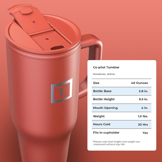 IRON °FLASK Co-Pilot Insulated Mug w/Straw & Flip Cap Lids - Image 9
