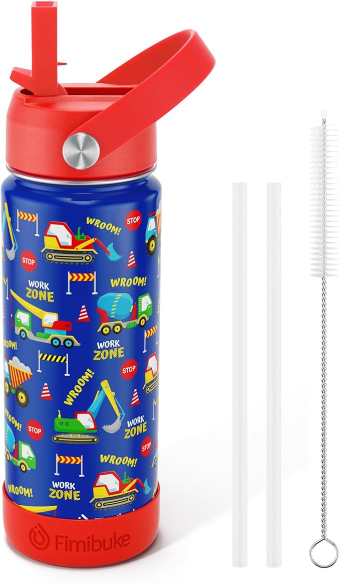Fimibuke Kids Insulated Water Bottle, 18oz BPA FREE 18/8 Stainless Steel Kids by Fimibuke