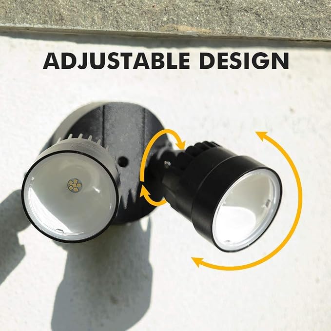 LUTEC P6221B 2000 Lumen 18 Watt LED Dual-Head Floodlight Outdoor, Switch - Image 7