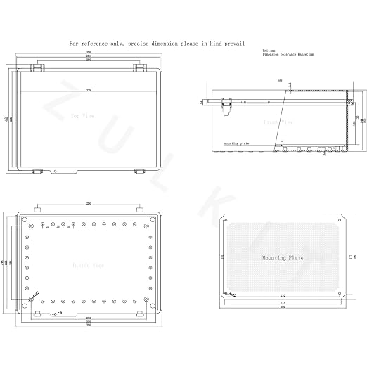 Zulkit Junction Box, IP67 Waterproof Electrical Box Hinged Cover Stainless - Image 7