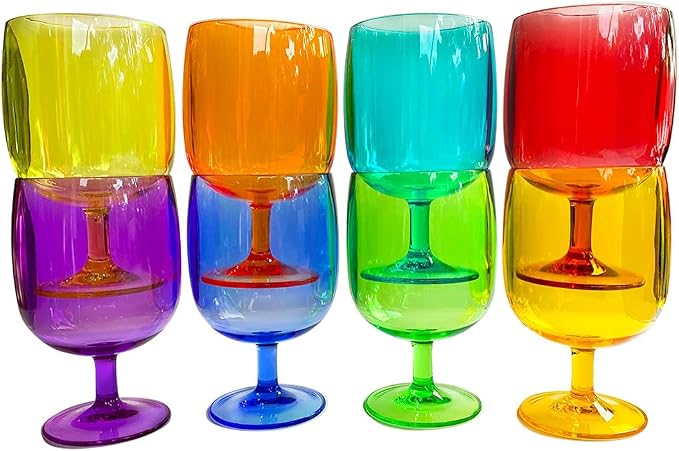 Lily's Home Unbreakable Plastic Wine Glasses Set of 8, 12 oz Shatterproof - Image 8