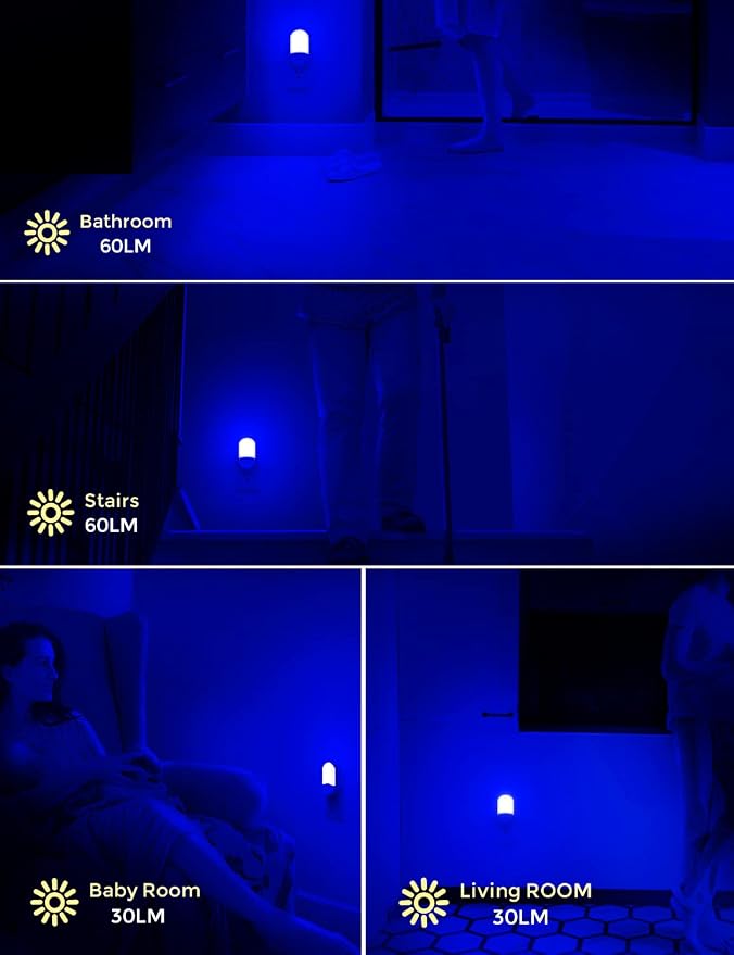 Blue Night Light Plug in, LOHAS Motion Sensor Blue LED Night Lights Plug Into - Image 7