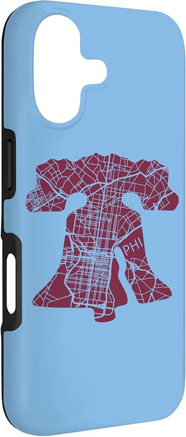 Philadelphia Street Map Liberty Bell Vintage Maroon Philly Case - Image 3