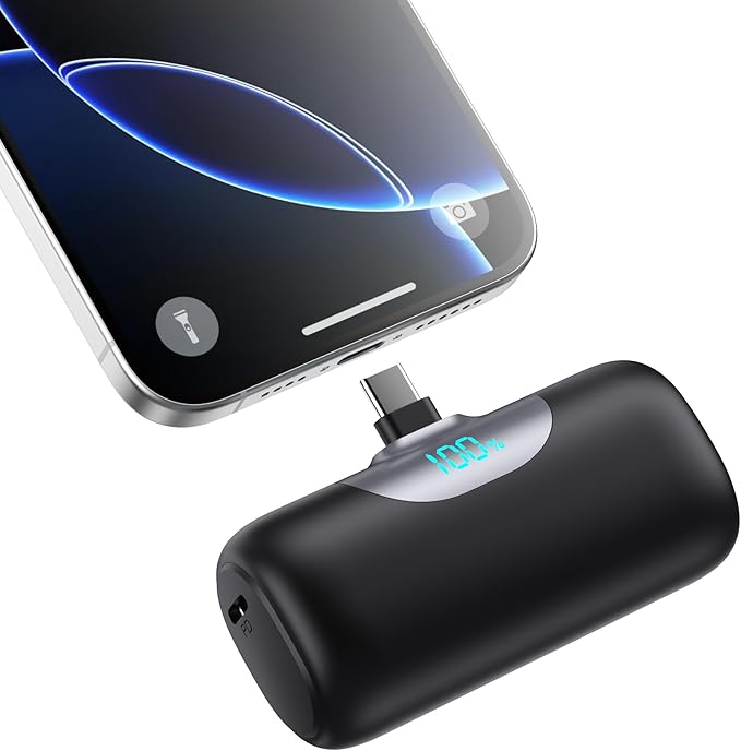 Mini Portable Charger for iPhone 17/16/15 Series, Upgraded 5500mAh PD Fast by FOCHEW