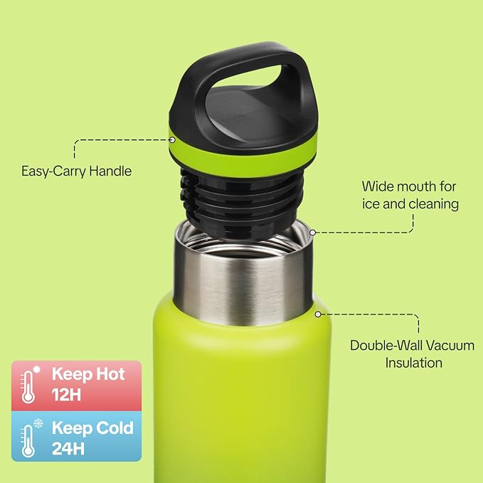 BJPKPK Insulated Water Bottle 18OZ Stainless Steel Water Bottle - Image 2