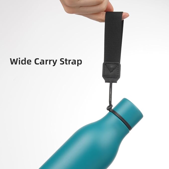 Insulated Water Bottle with Strap, 18 oz Double Wall Stainless Steel Vacuum - Image 4