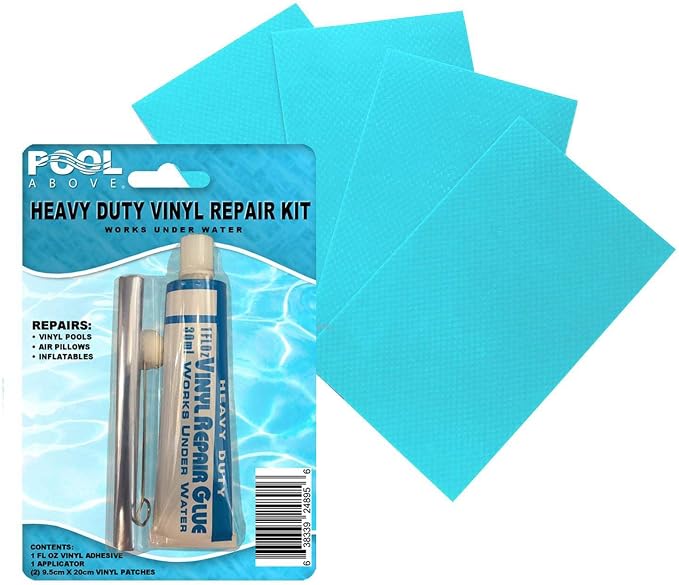 Heavy Duty Vinyl Repair Patch Kit | Vinyl Cement Adhesive Glue and Colored by PoolAbove