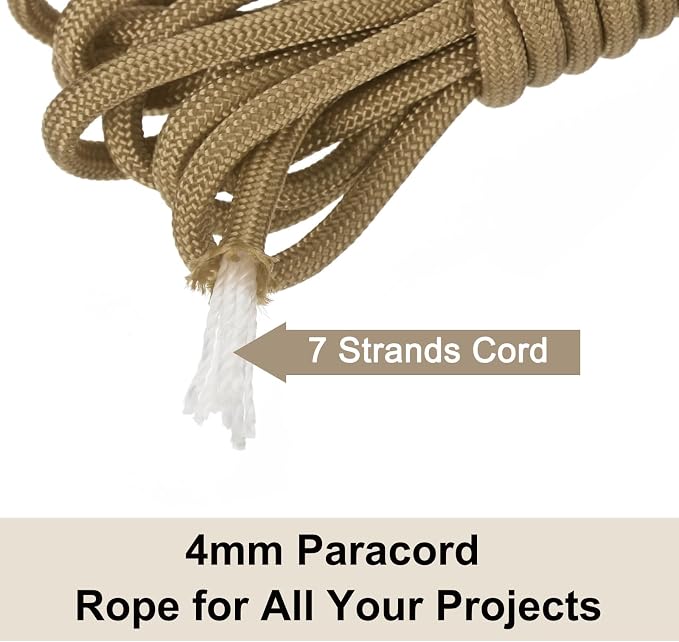 550 Paracord Rope 10ft, 4mm Thin Paracord Nylon Cord 7-Strand Core - Image 5