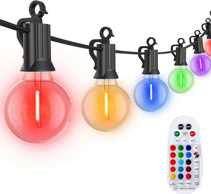 Brightown Outdoor String Lights 29 Feet G40 LED Patio Lights, 13 Plastic Edison by Brightown