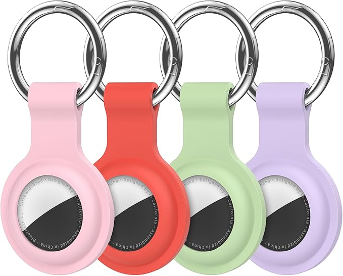 Compatible with AirTag Holder Case Keychain 4 Pack, - Image 8