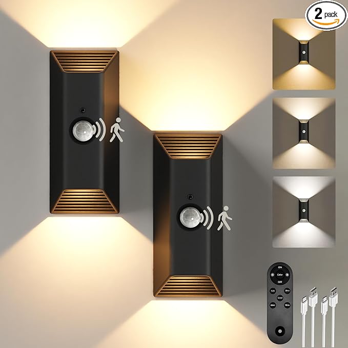 EZVALO Motion Sensor Wall Lights, 4000mAh Rechargeable Battery Operated Wall by EZVALO