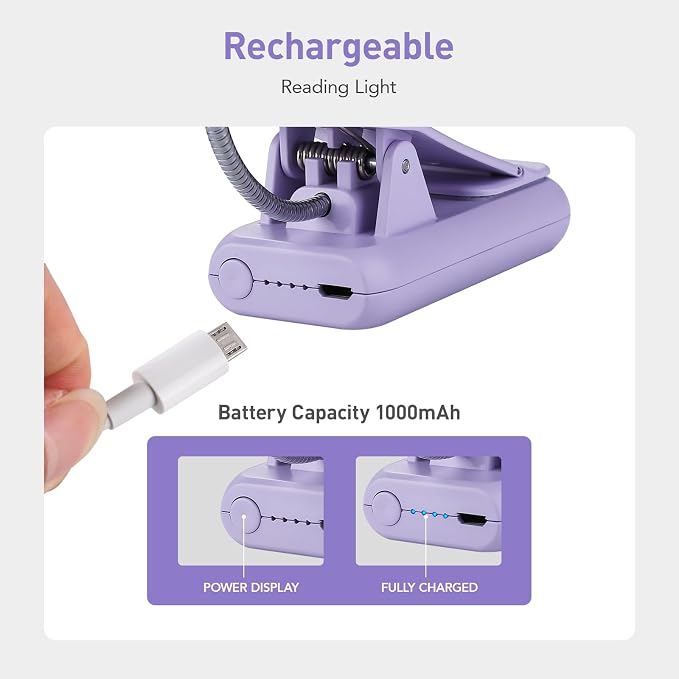 VAVOFO Rechargeable Book Light for Reading in Bed Kids, 7 LED Reading Light - Image 4