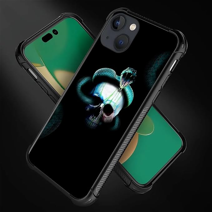 for iPhone 14 Plus Case, Skeleton Winding Snake Pattern Graphic Design Girl Boy - Image 2