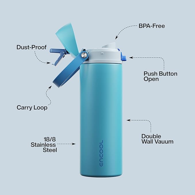 Insulated Water Bottle with Straw - Image 4