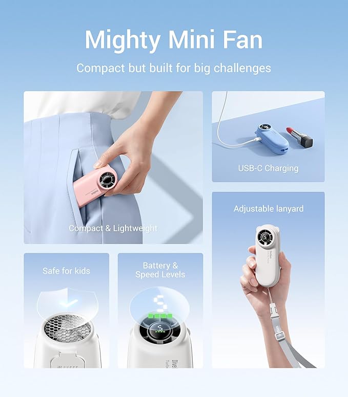 Diveblues TurboBear Portable Handheld Turbo Fan, 5 Gear Wind, Travel Essentials - Image 4