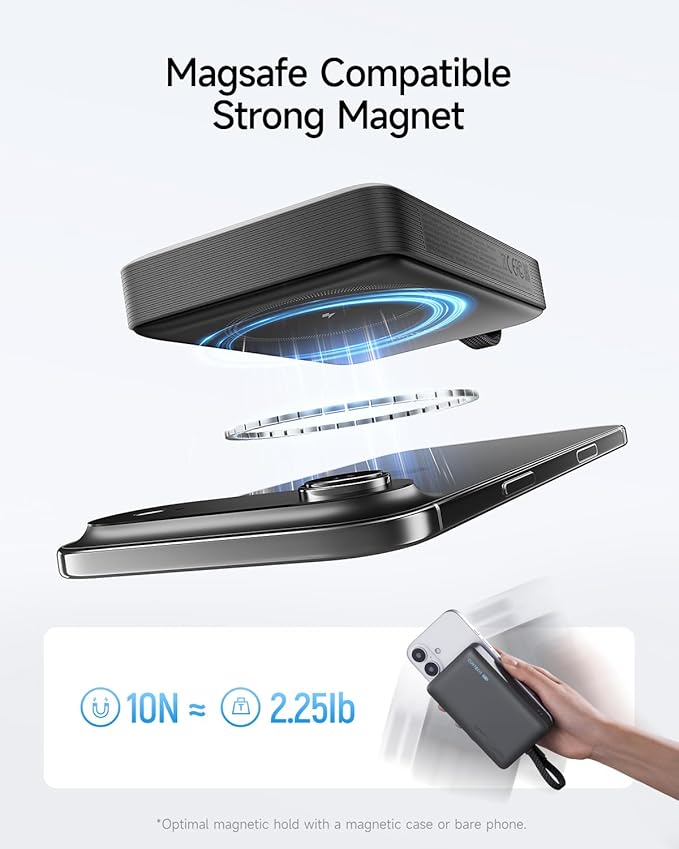 CUKTECH Magnetic Power Bank, 10000mAh Portable Charger, 20W Fast Charging & - Image 3