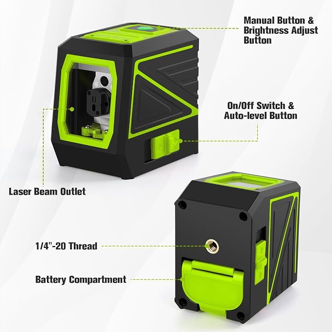 Laser Level with Tripod, 100 feet Green Cross Line Self Rotary Leveling Laser - Image 6