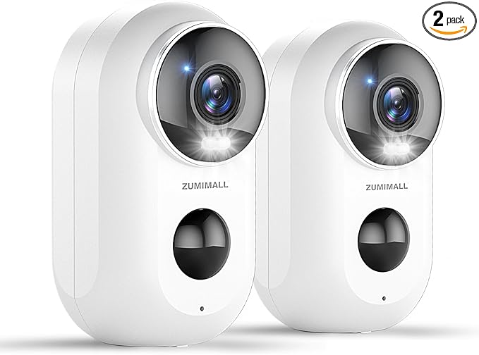 ZUMIMALL Security Cameras Wireless Outdoor, 2 Packs, 2K Cameras by ZUMIMALL