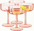 Khen Shatterproof Acrylic Flower Wavy Art Deco Martini, Champagne & Cocktail by Khen