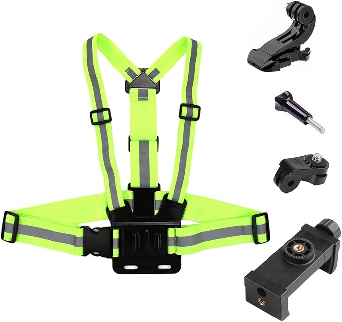 POV Action Camera Cellphone Selfie Reflective Vest Chest Strap Mount Harness by Yoogeer