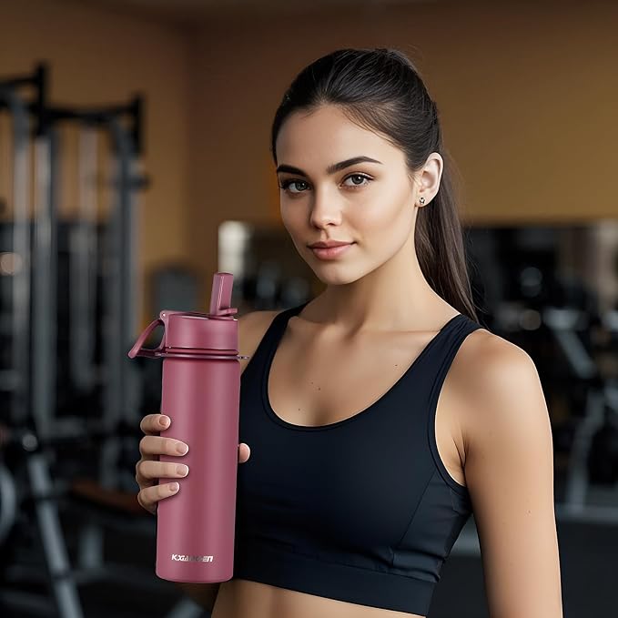 KXIAOCHEN Insulated Water Bottle, Stainless Steel Water Bottle, 2 Lids - Image 7