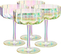 Khen Shatterproof Acrylic Flower Wavy Vintage Art Deco Martini, Champagne & by Khen