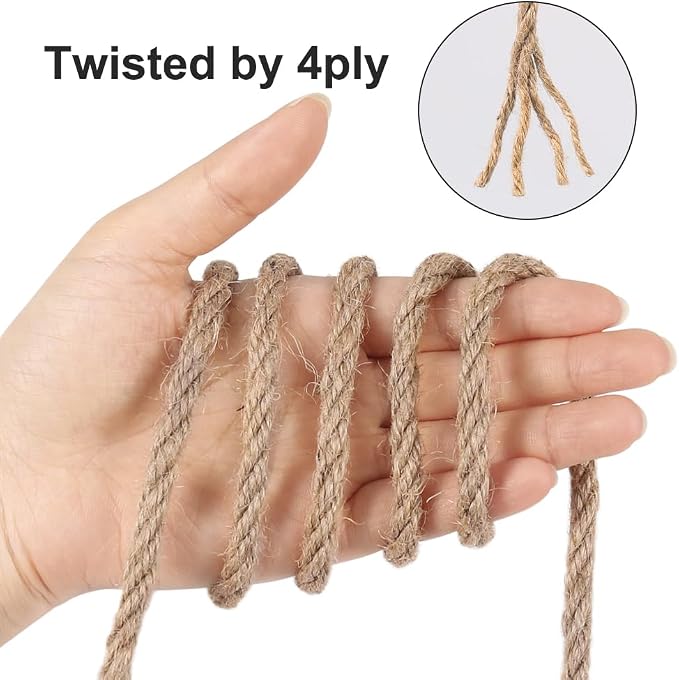 Vivifying 6mm Jute Rope, 50 Feet Strong Natural Jute Twine - Image 2