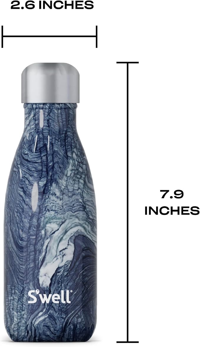 S'well Stainless Steel Water Bottle, Azurite Marble, Triple Layered Vacuum - Image 4