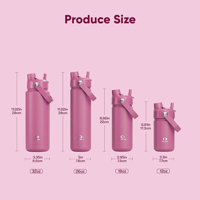 Kids Insulated Water Bottle - 12oz Stainless Steel Water Bottle with Dual Spouts - Image 6