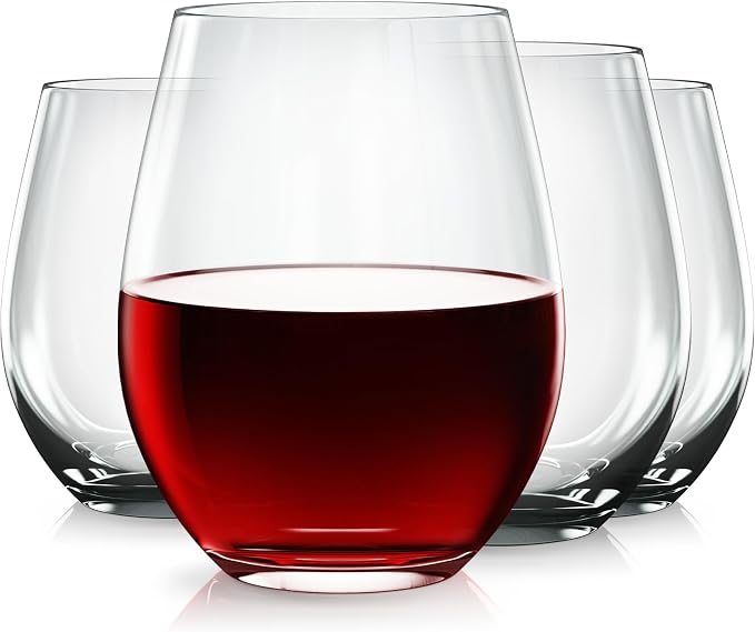 Vivocci Unbreakable Plastic Stemless Wine Glasses 20 oz | 100% Tritan Heavy - Image 9