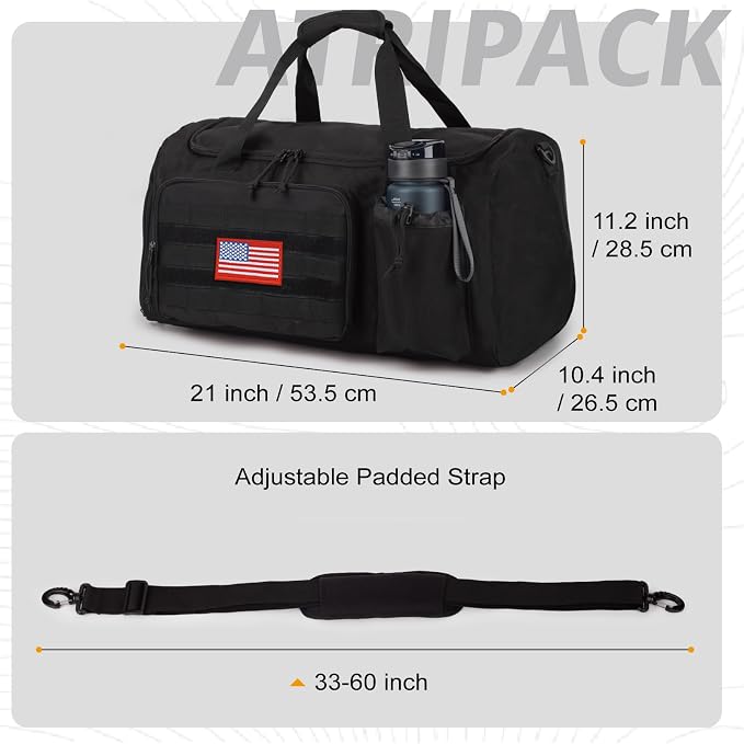 Tactical Gym Bag for Men, 40L Large Capacity Duffle Bags - Image 4