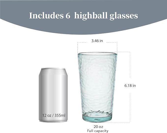 KLIFA- NICE- 20 ounce, Acrylic Highball Drinking Glasses, Stackable Plastic - Image 2