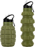 Collapsible Travel Water Bottle 19.6 oz, Reuseable Silicone Foldable Water by PenghaiYunfei
