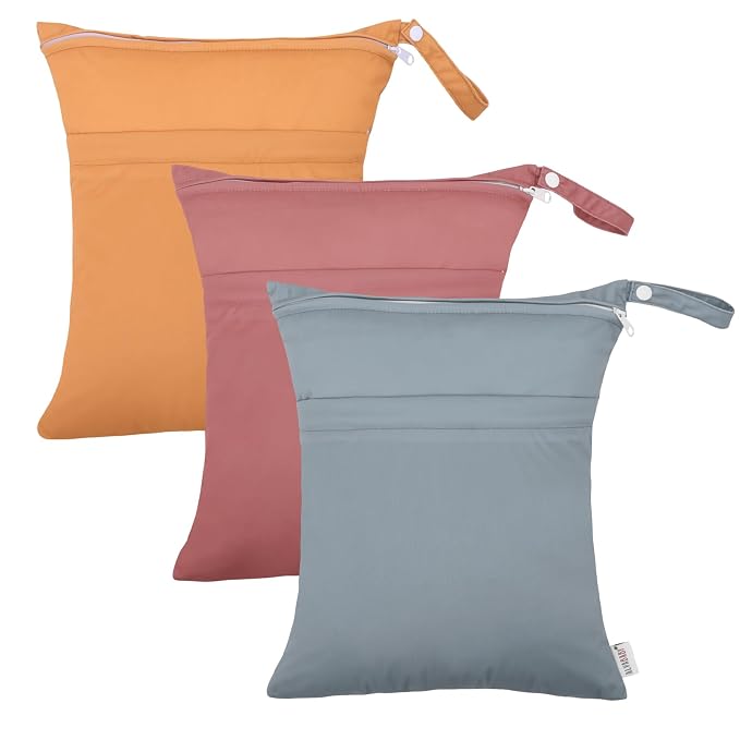 ALVABABY 3pcs Cloth Diaper Wet Dry Bags Waterproof Reusable by ALVABABY