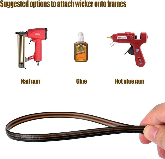120 Ft Wicker Repair Kit, Plastic Wicker Repair Supplies, Gradient Dark Brown - Image 7