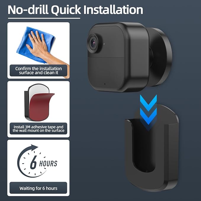 Blink Camera Mount, 3 Pack Adhesive Wall Mount Bracket - Image 5