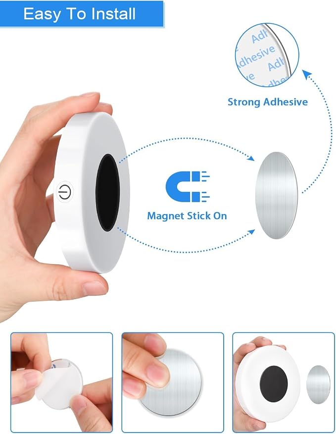 WILLED 3000K Dimmable Touch Lights, Battery Rechargeable Tap Lights, Magnet - Image 4