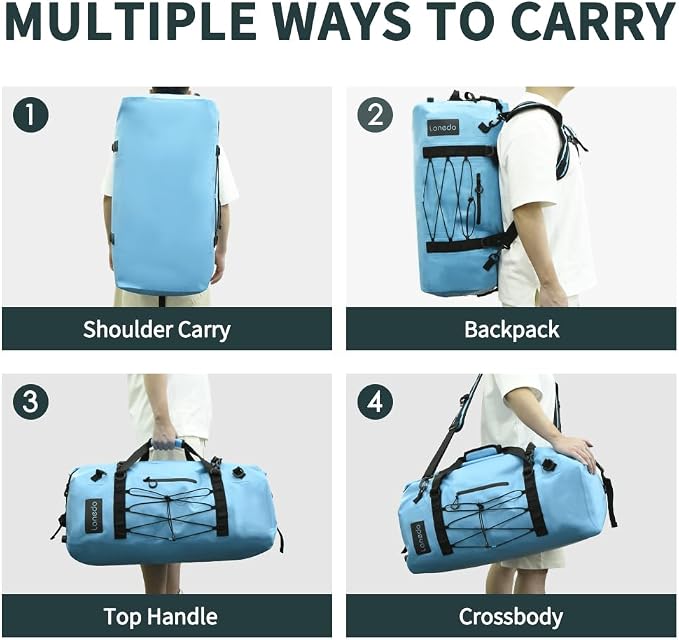 80L Dry Bag Large Waterproof Bag Roll-Top Heavy Duty Fishing Duffel Bag - Image 5