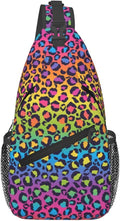 Rainbow Leopard Print Crossbody Sling Bags by Unknown