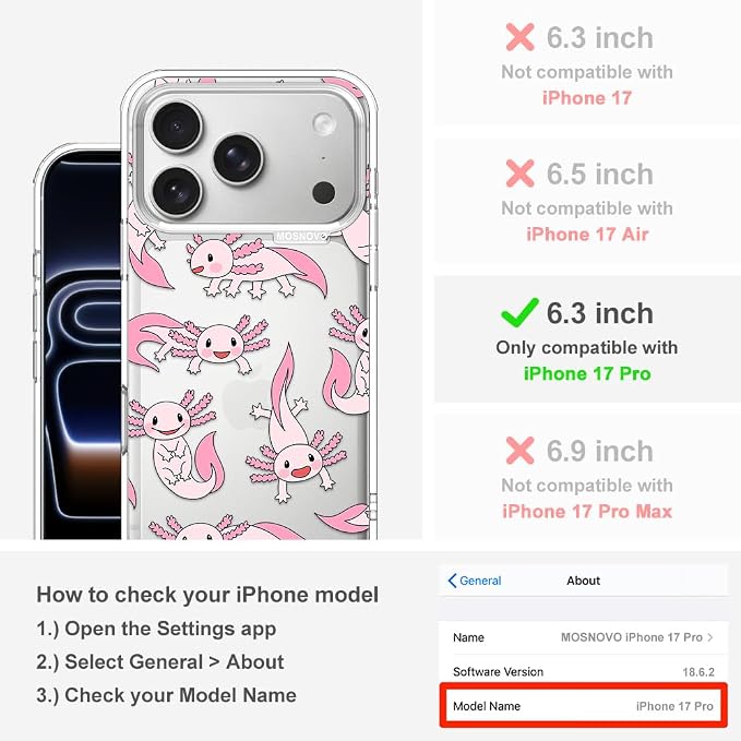 MOSNOVO for iPhone 17 Pro Case | Military Grade 6.6ft Drop Tested | Camera - Image 2