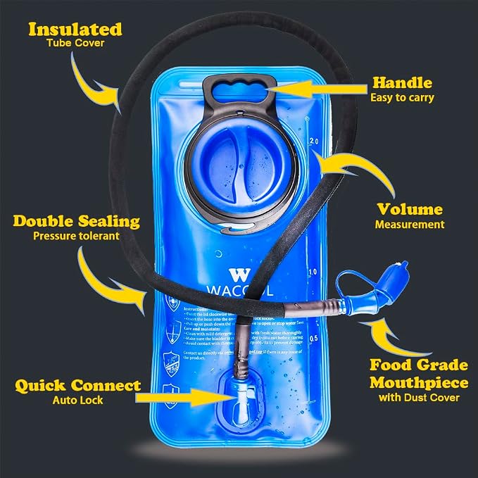 WACOOL 2L 2.5L 3L BPA Free PEVA Hydration Pack Bladder Leak-Proof Water - Image 7