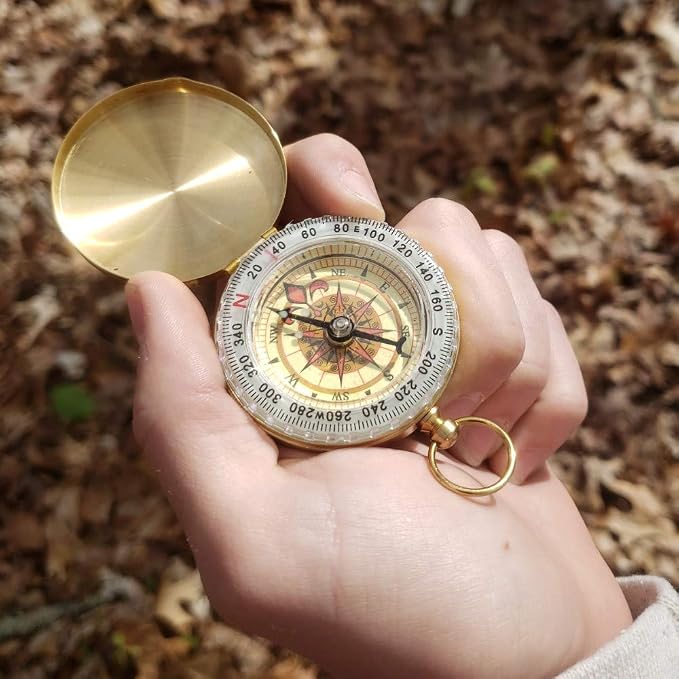 Brass Compass with Solid Brass Whistle - Image 2